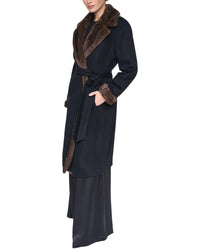 Halston Wool-Blend Notch Collar Coat