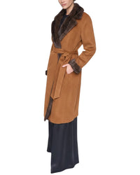 Halston Wool-Blend Notch Collar Coat