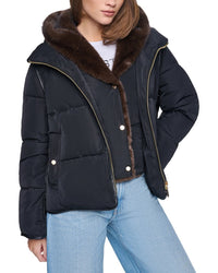Halston Halston Hooded Puffer Coat