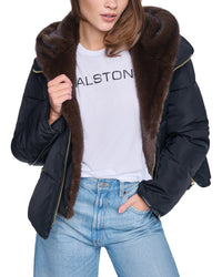 Halston Halston Hooded Puffer Coat