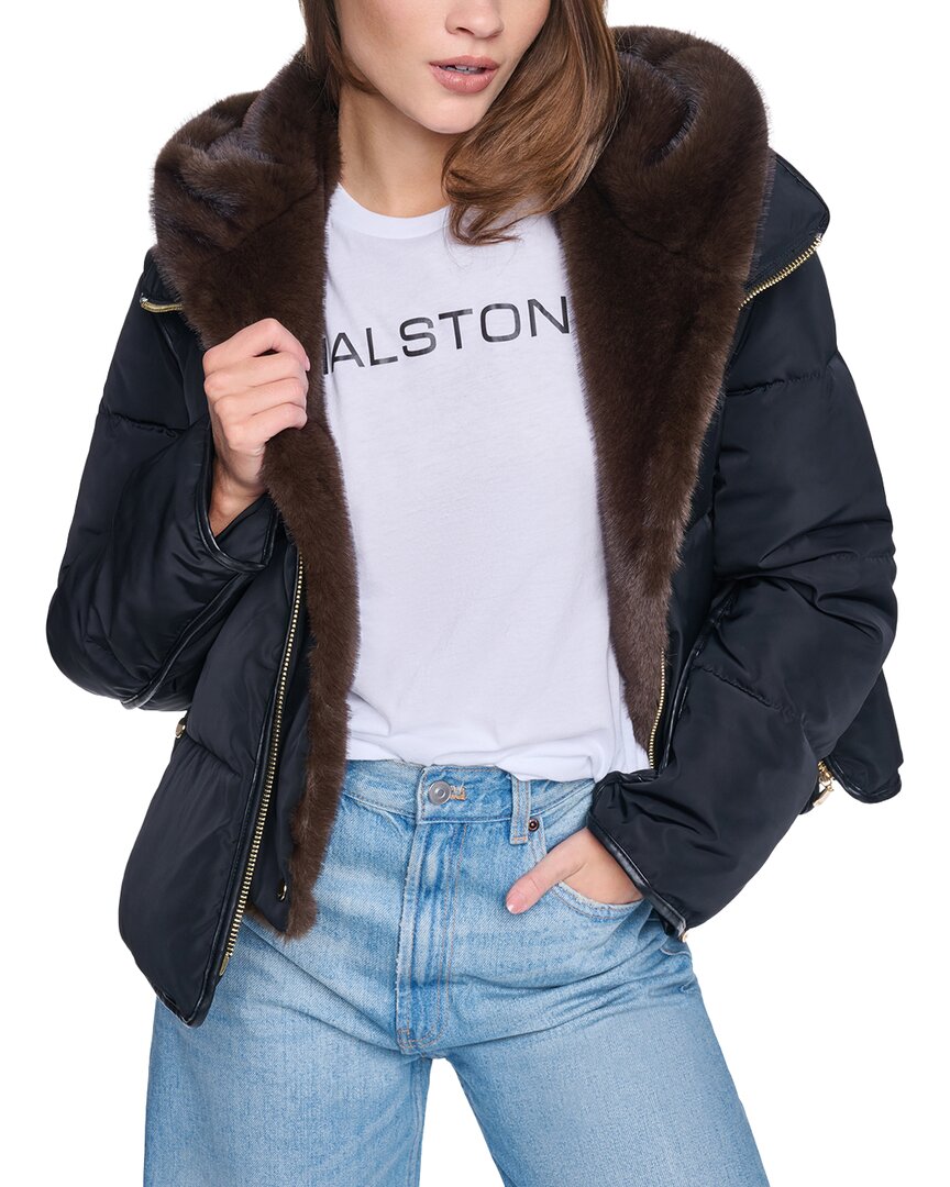 Halston Halston Hooded Puffer Coat
