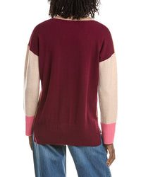 &Isla &Isla Avery Longline Colorblock V-Neck Cashmere Sweater
