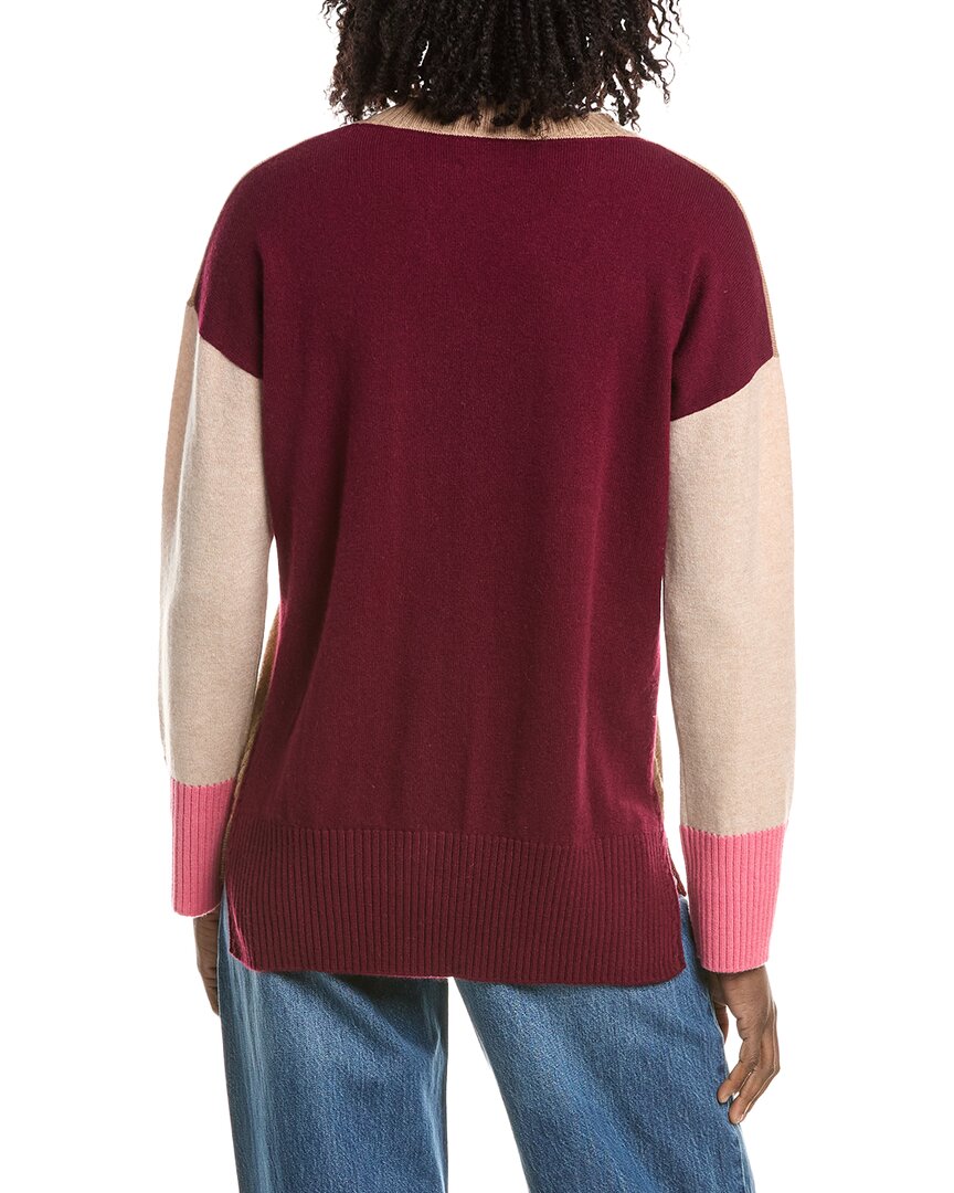 &Isla &Isla Avery Longline Colorblock V-Neck Cashmere Sweater