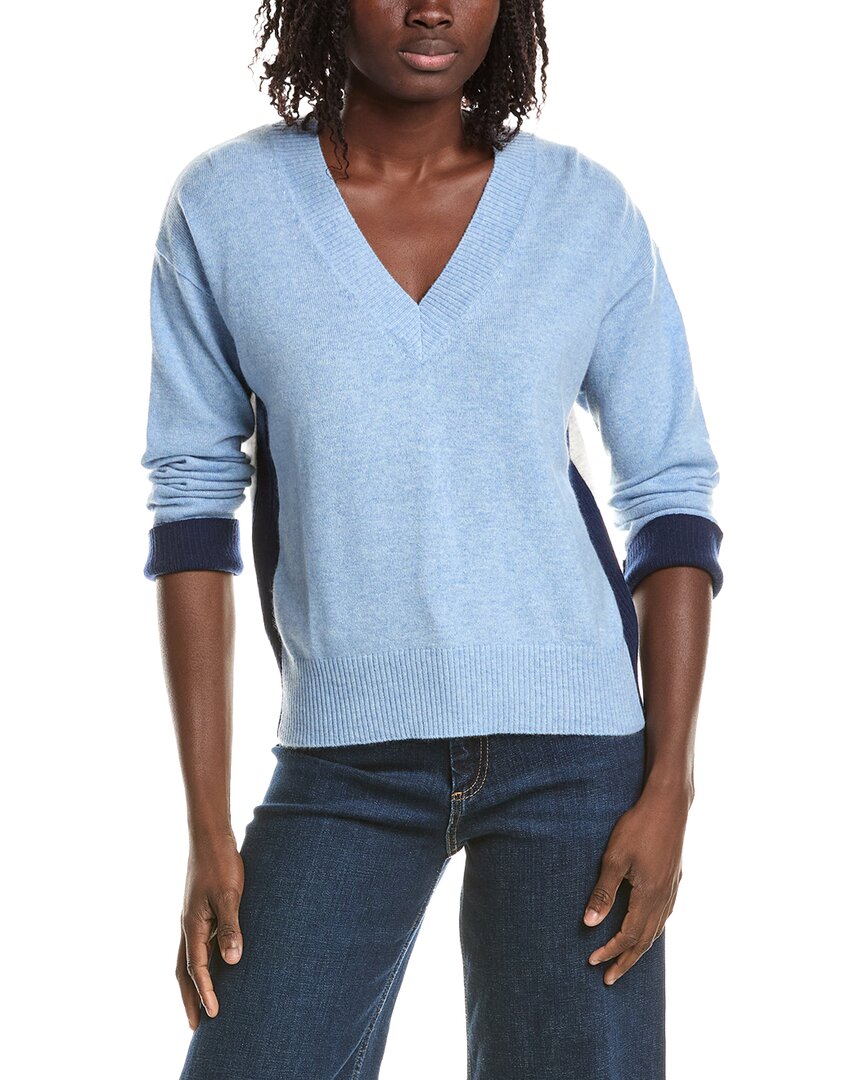 &Isla &Isla Beth Colorblock V-Neck Cashmere Sweater