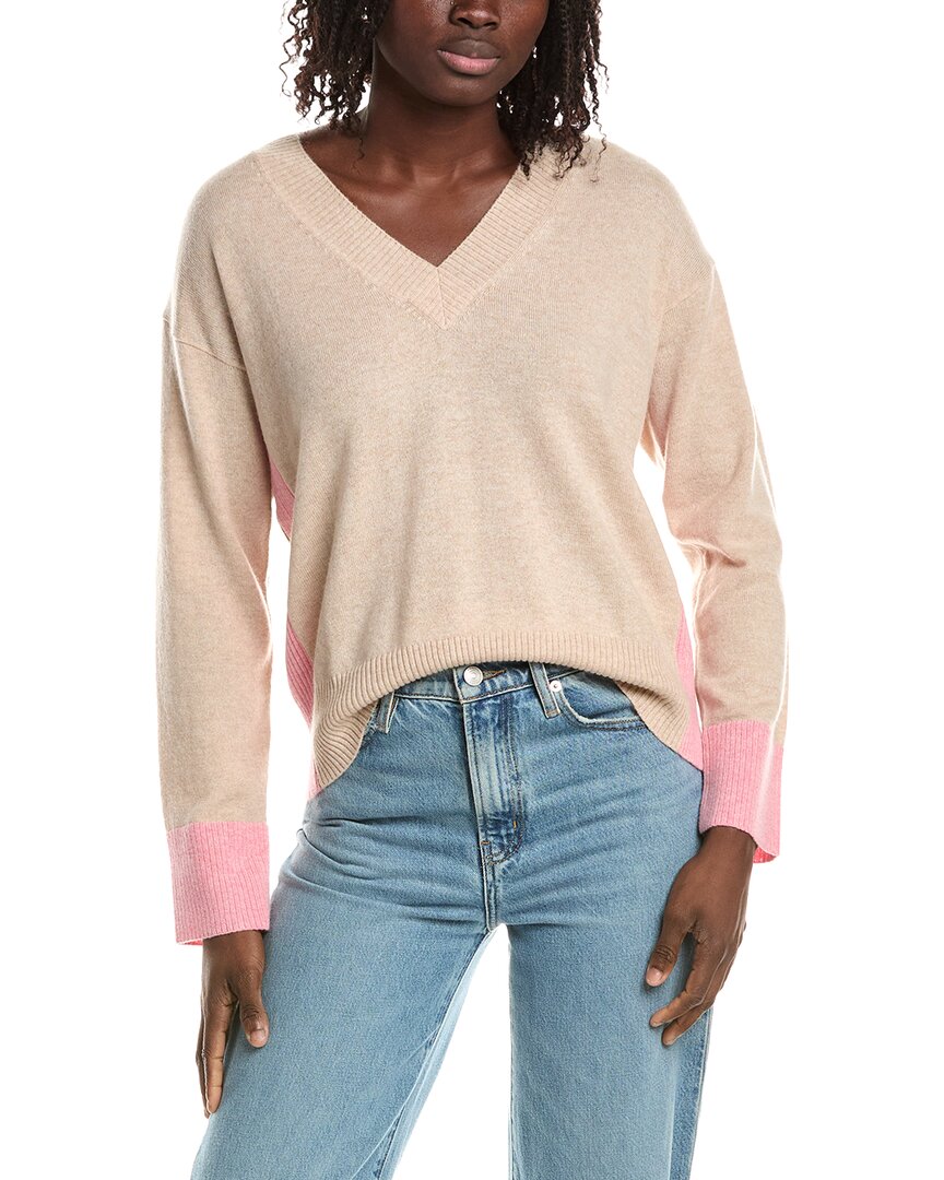 &Isla &Isla Beth Colorblock V-Neck Cashmere Sweater