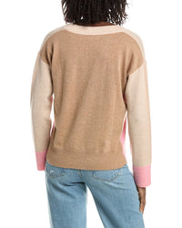 &Isla &Isla Beth Colorblock V-Neck Cashmere Sweater