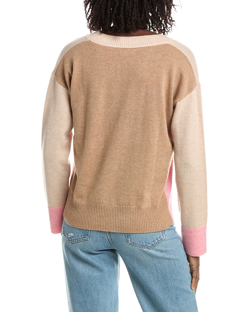 &Isla &Isla Beth Colorblock V-Neck Cashmere Sweater