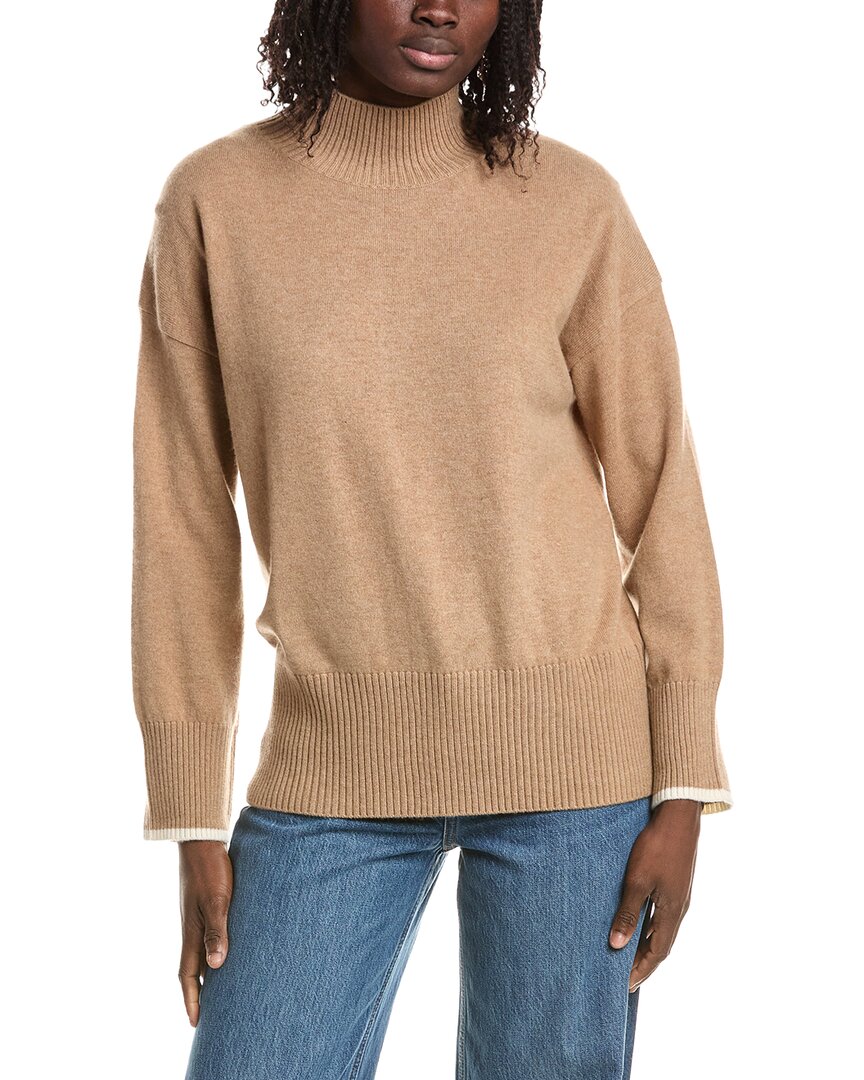 &Isla &Isla Alex Split Hem Mock Neck Cashmere Sweater