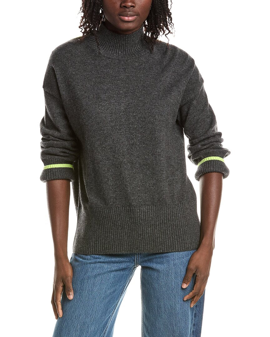 &Isla &Isla Alex Split Hem Mock Neck Cashmere Sweater