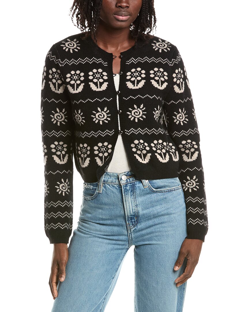 &Isla &Isla Evelyn Floral Motif Cashmere Cardigan