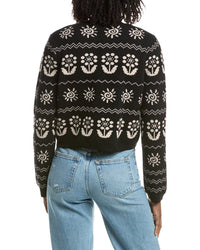 &Isla &Isla Evelyn Floral Motif Cashmere Cardigan