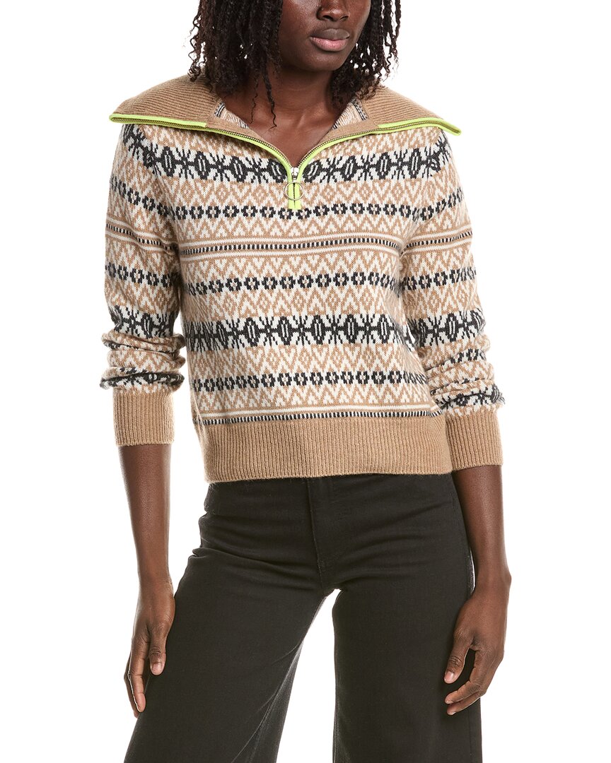 &Isla &Isla Asher Fairisle 1/4-Zip Cashmere Sweater
