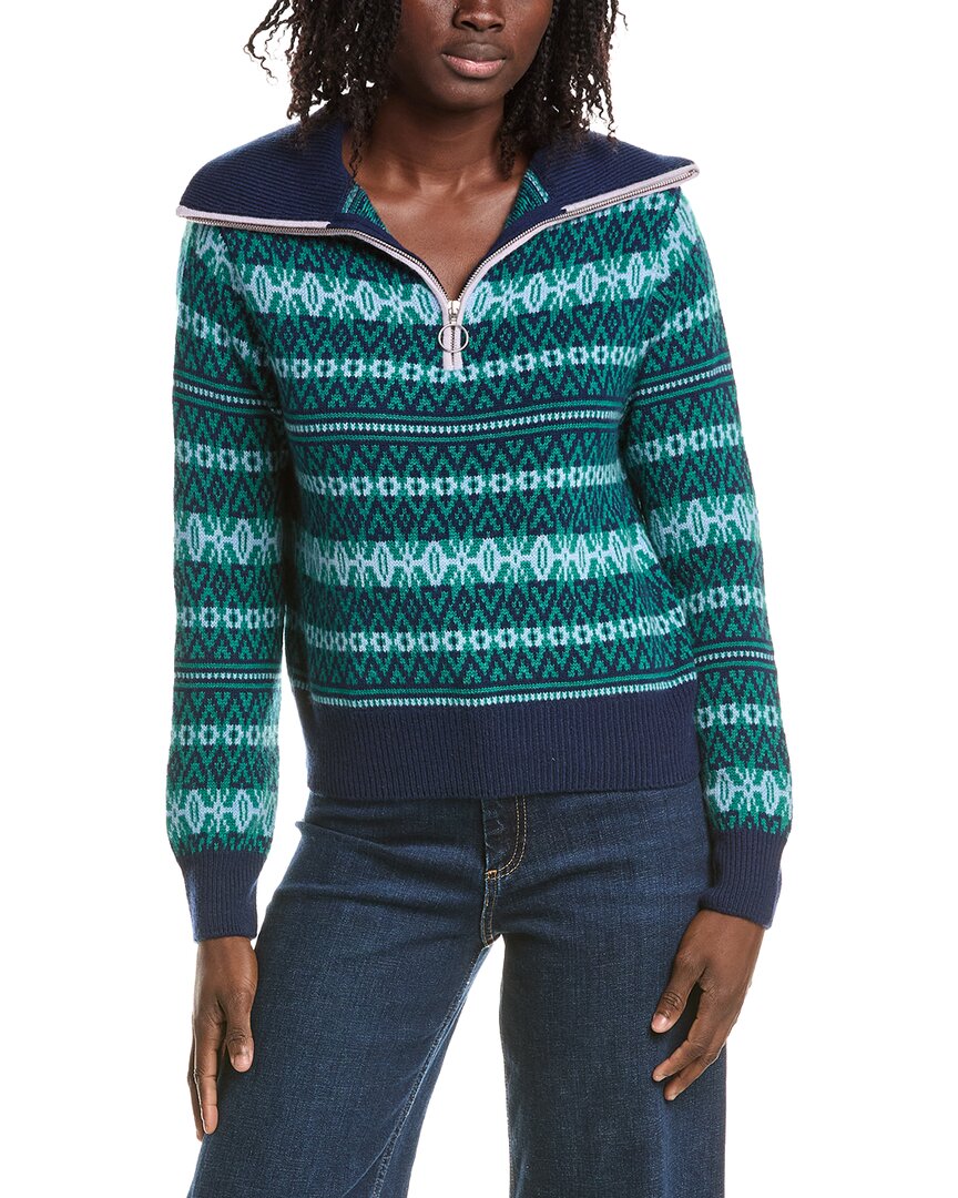 &Isla &Isla Asher Fairisle 1/4-Zip Cashmere Sweater