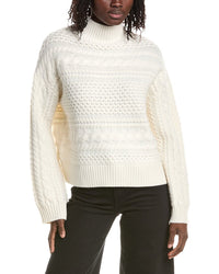 &Isla &Isla Misha Horizontal Cable Mock Neck Cashmere Sweater