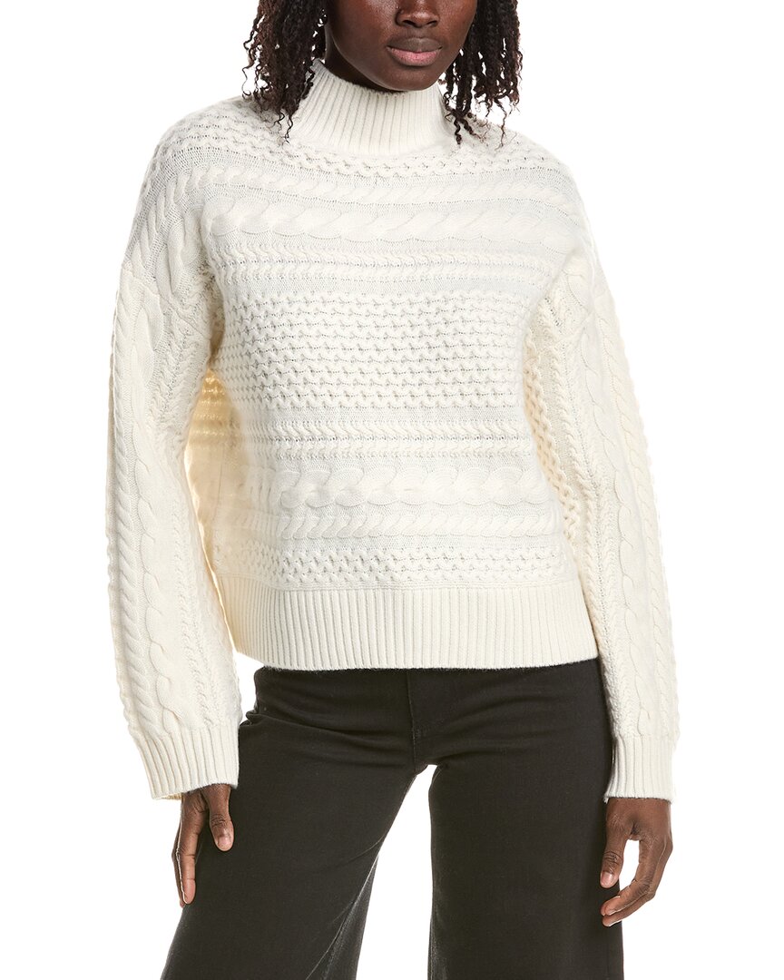 &Isla &Isla Misha Horizontal Cable Mock Neck Cashmere Sweater