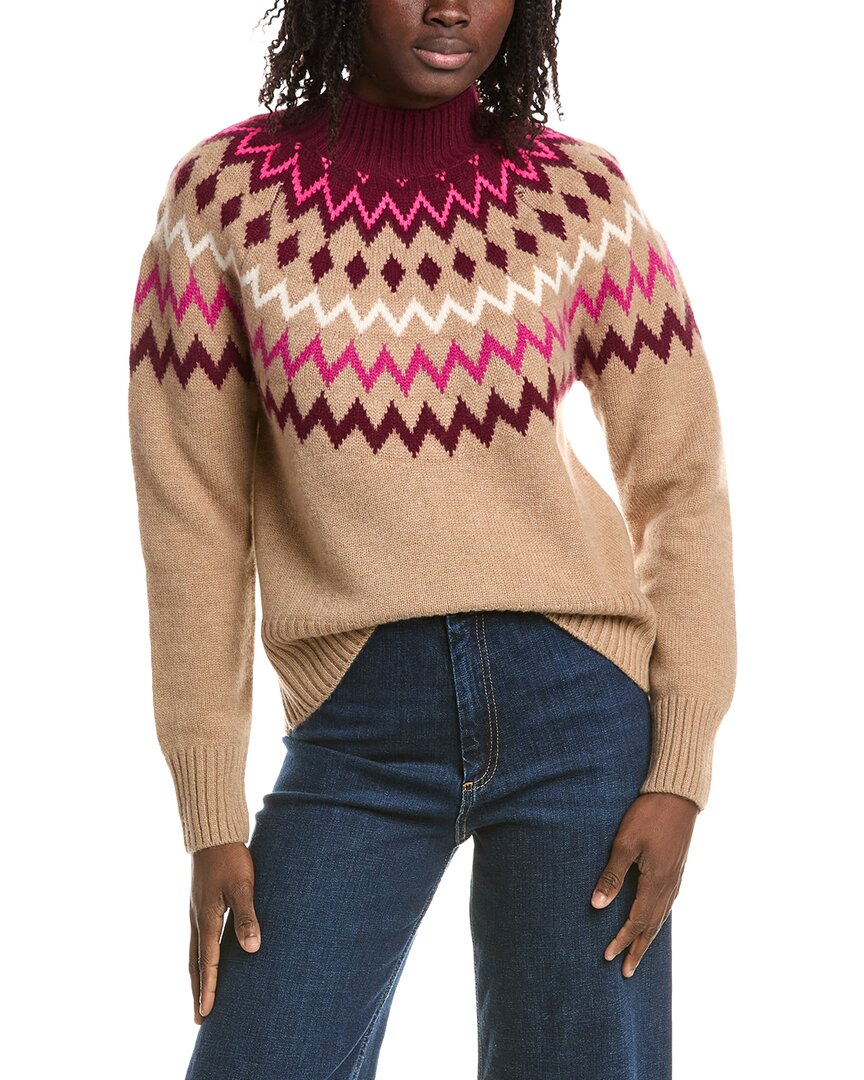 &Isla &Isla Sara Oversized Fairisle Mock Neck Cashmere Sweater