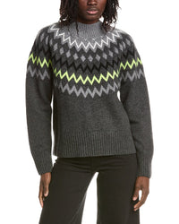 &Isla &Isla Sara Oversized Fairisle Mock Neck Cashmere Sweater