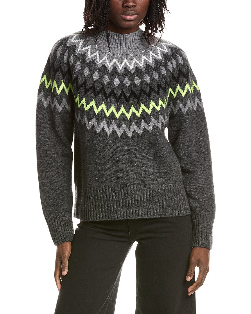 &Isla &Isla Sara Oversized Fairisle Mock Neck Cashmere Sweater