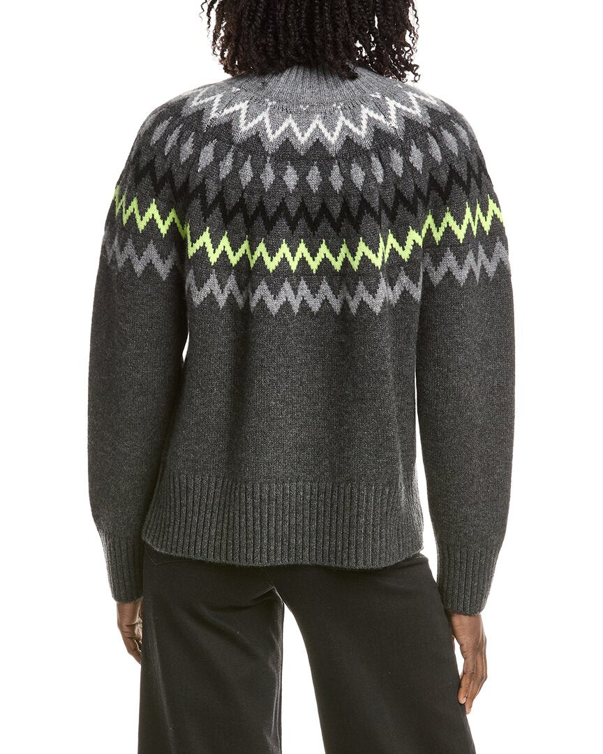 &Isla &Isla Sara Oversized Fairisle Mock Neck Cashmere Sweater