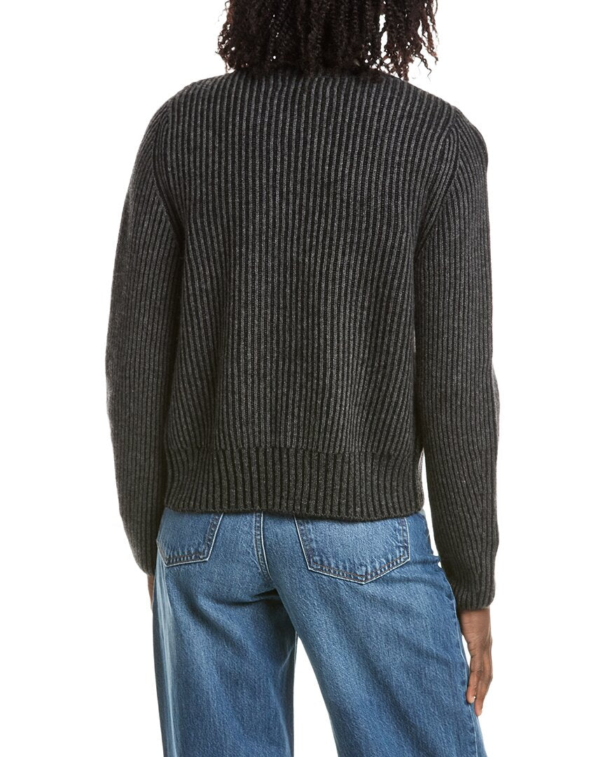 &Isla &Isla Juno Plaited Rib Zip Cashmere Bomber Jacket