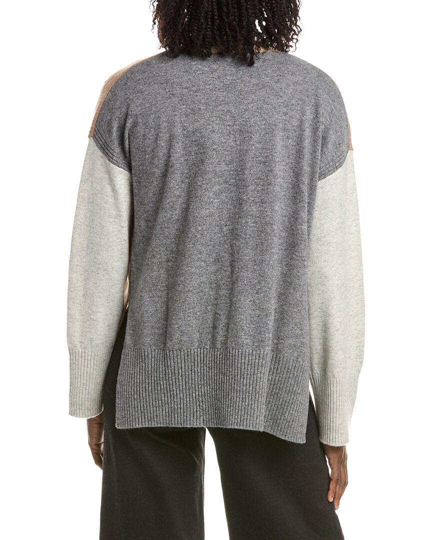 &Isla &Isla Charlie Longline Colorblock Cashmere Cardigan