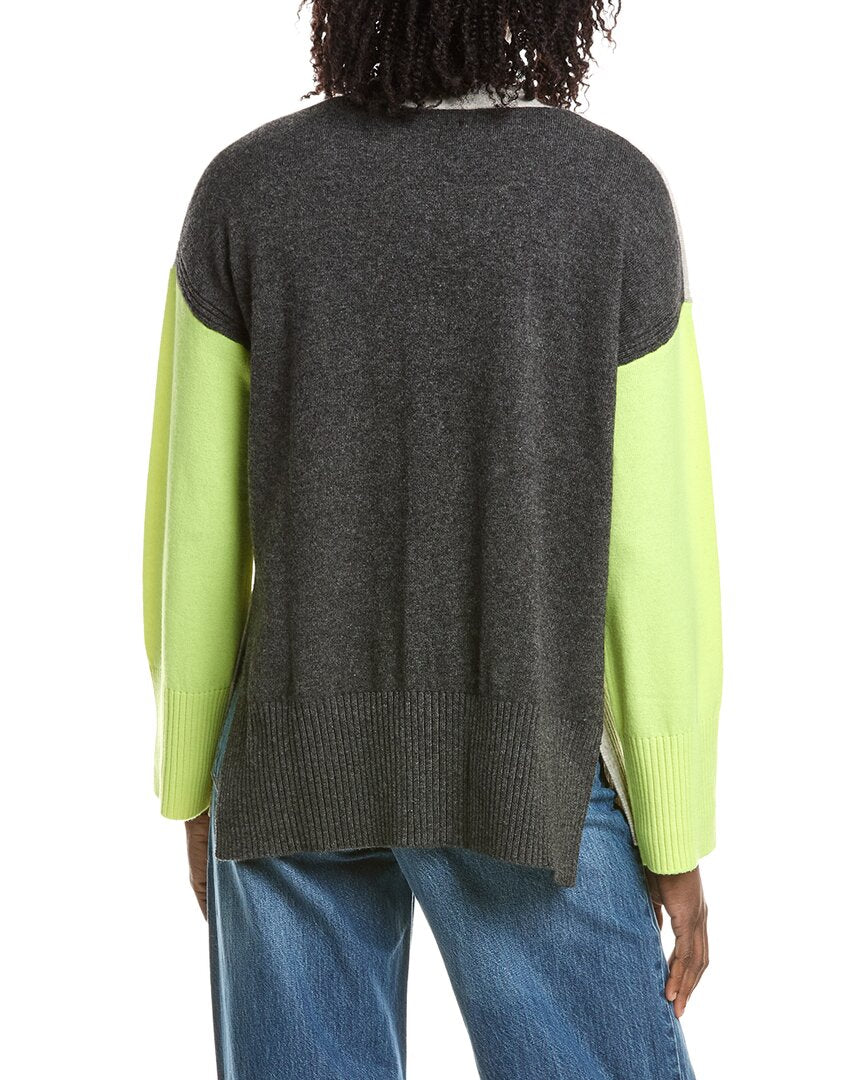 &Isla &Isla Charlie Longline Colorblock Cashmere Cardigan