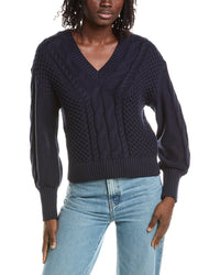 &Isla &Isla Anna Cable V-Neck Sweater