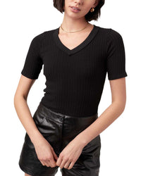 Project Social T Project Social T Brooks Heathered Elbow Sleeve V-Neck Top