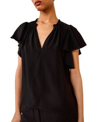 Ulla Johnson Lilo Flutter Sleeve Blouse