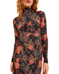 Ulla Johnson Koa Jersey Ruched Front Turtleneck Dress