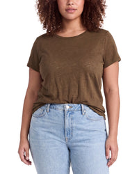 EILEEN FISHER Eileen Fisher Plus Crewneck Linen T-Shirt