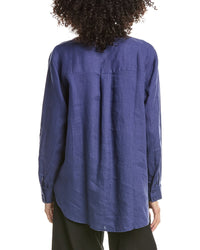 EILEEN FISHER Eileen Fisher Classic Collar Linen Long Shirt