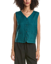 EILEEN FISHER Eileen Fisher V-Neck Linen Vest