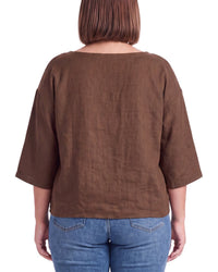 EILEEN FISHER Eileen Fisher Bateau Linen Box Top
