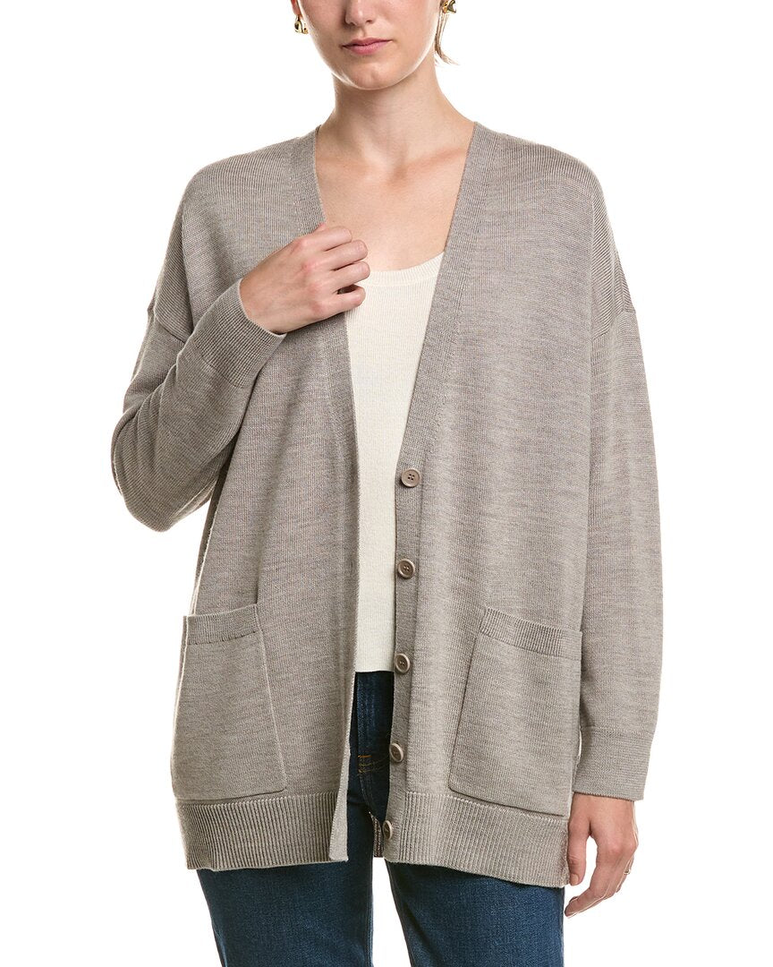 EILEEN FISHER Eileen Fisher V-Neck Wool Cardigan