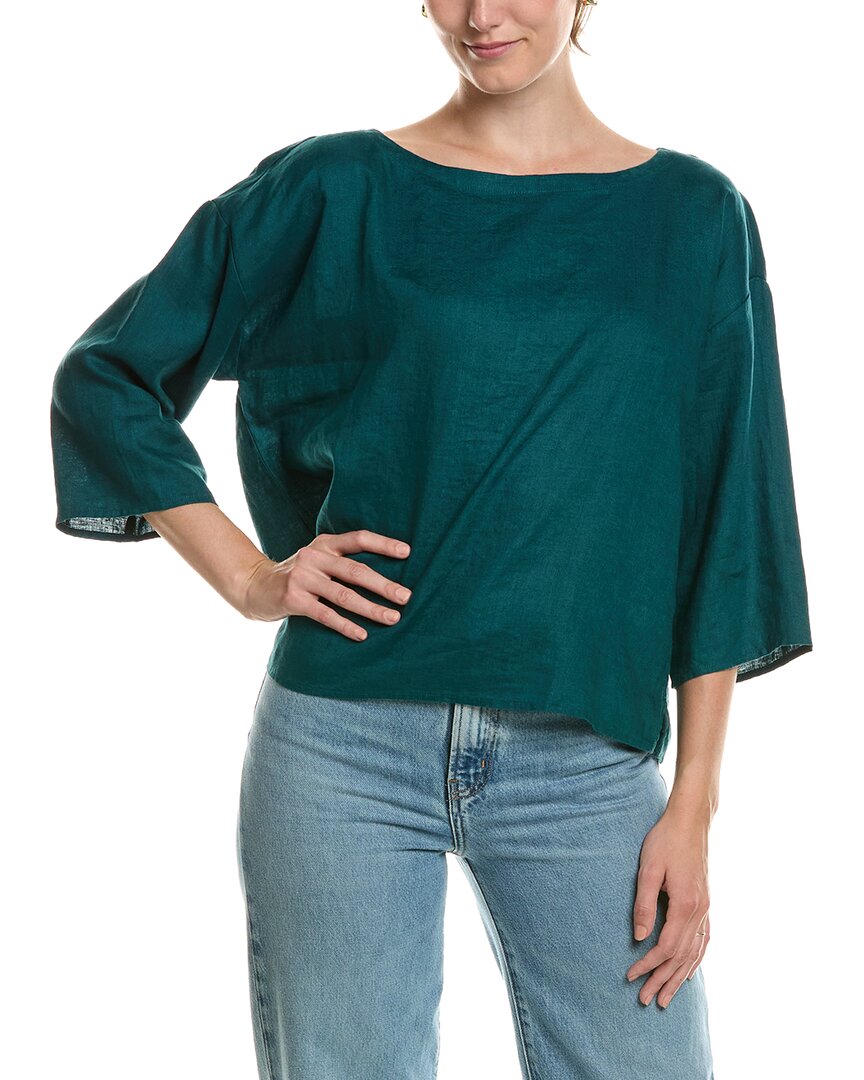 EILEEN FISHER Eileen Fisher Bateau Linen Box Top