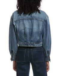 Current/Elliott Current/Elliott Blouson Sleeve Cropped Zip Up Denim Jacket