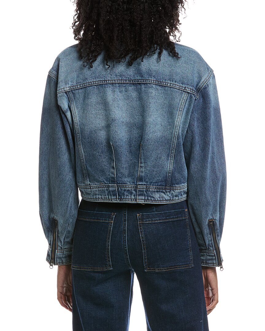 Current/Elliott Current/Elliott Blouson Sleeve Cropped Zip Up Denim Jacket