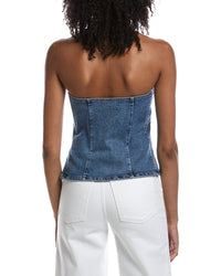 Current/Elliott Strapless Button Front Bustier Tube Top