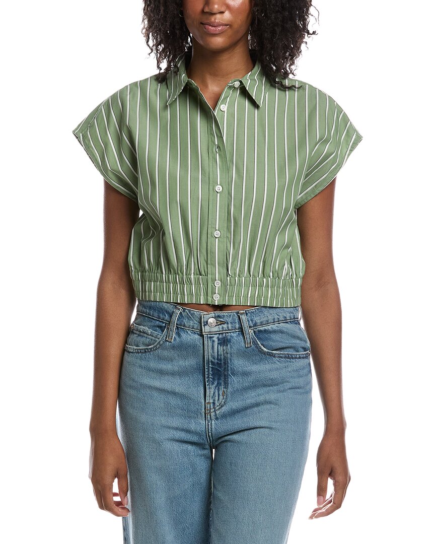 Current/Elliott Current/Elliott Extended Shoulder Cap Sleeve Cropped Blouse