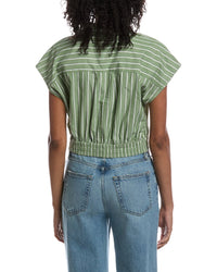 Current/Elliott Current/Elliott Extended Shoulder Cap Sleeve Cropped Blouse