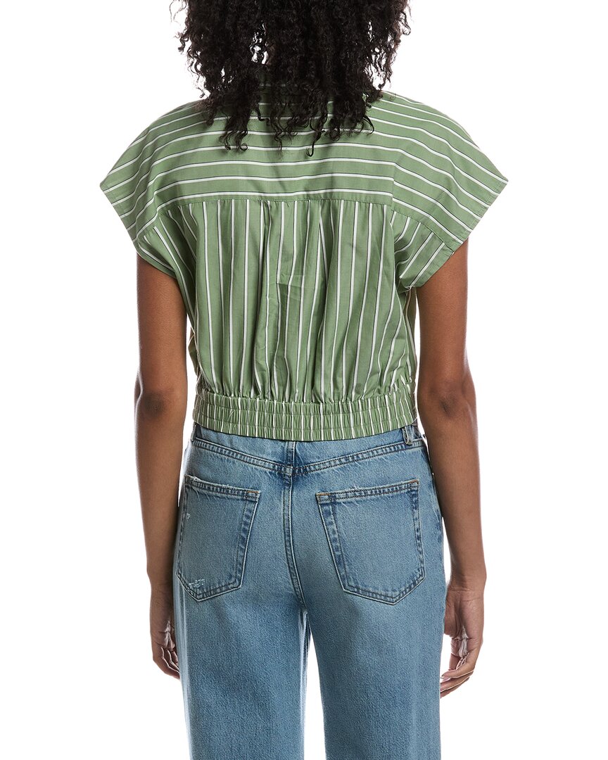 Current/Elliott Current/Elliott Extended Shoulder Cap Sleeve Cropped Blouse
