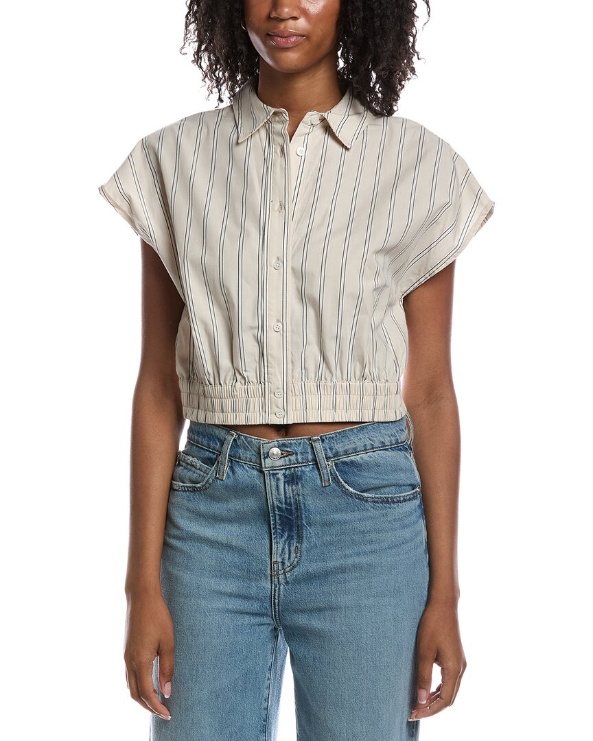 Current/Elliott Current/Elliott Extended Shoulder Cap Sleeve Cropped Blouse