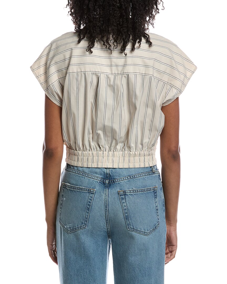 Current/Elliott Current/Elliott Extended Shoulder Cap Sleeve Cropped Blouse