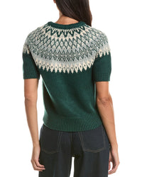 Current/Elliott Current/Elliott Elbow-Sleeve Birdseye Jacquard Alpaca & Wool-Blend Cardigan