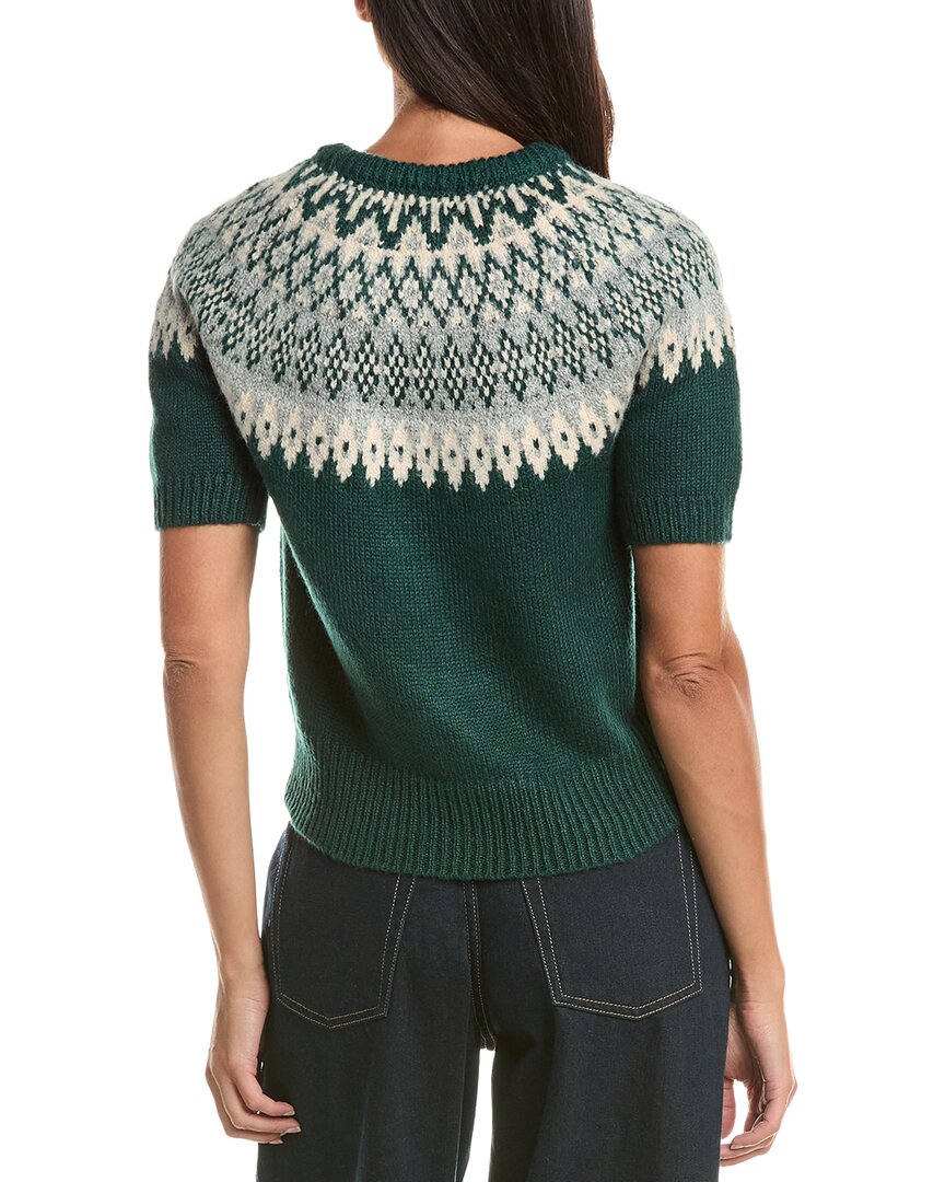 Current/Elliott Current/Elliott Elbow-Sleeve Birdseye Jacquard Alpaca & Wool-Blend Cardigan