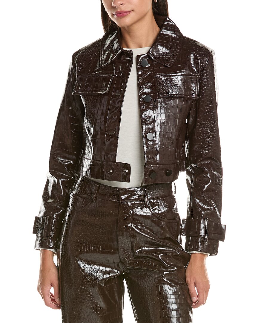 Current/Elliott Current/Elliott Faux Leather Animal Embossed Jacket