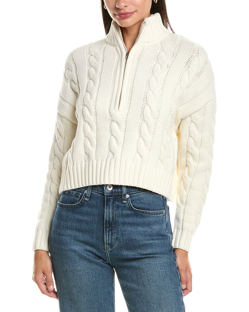 Current/Elliott Current/Elliott Cropped Cable Knit 1/2-Zip