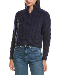 Current/Elliott Current/Elliott Cropped Cable Knit 1/2-Zip