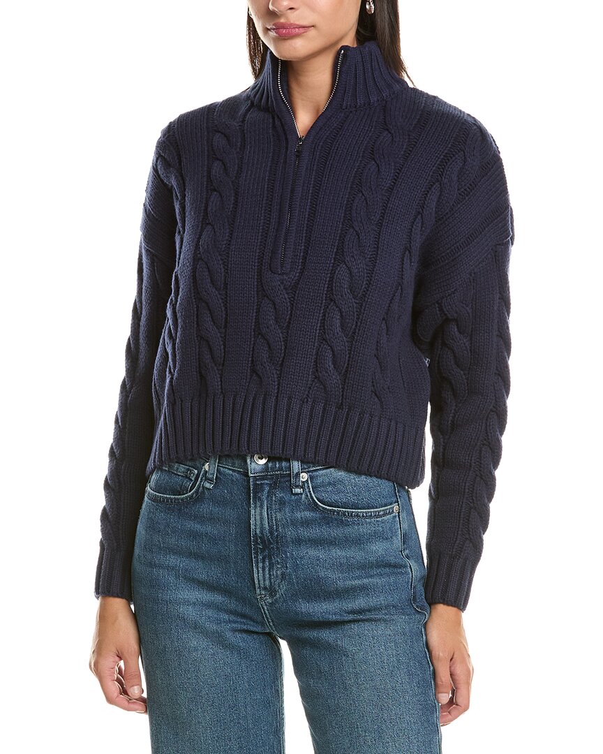 Current/Elliott Current/Elliott Cropped Cable Knit 1/2-Zip